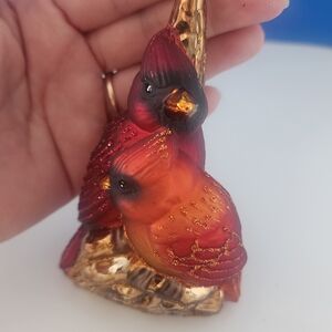 Festive Red and Gold Cardinal Holiday Decor